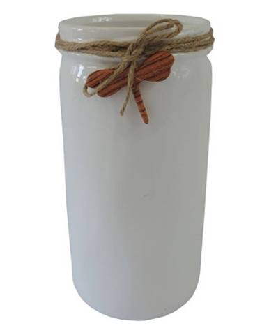 Keramická váza VK54 biela s vážkou