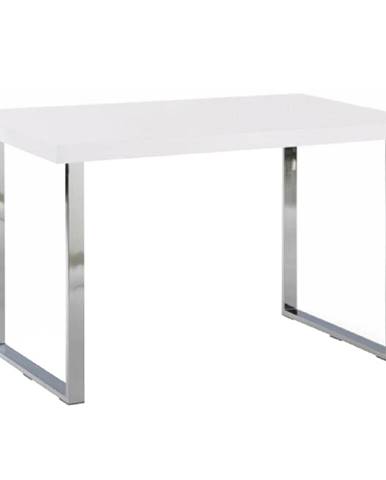 Jedálenský stôl biela HG + chróm TALOS poškodený tovar