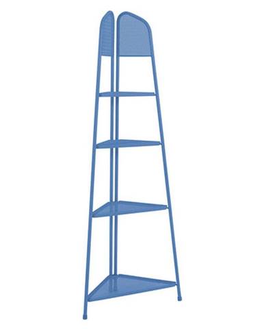 Modrá kovová rohová polica na balkón Garden Pleasure MWH, výška 180 cm