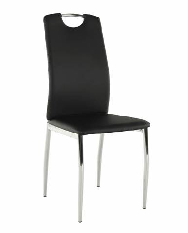 Jedálenská stolička ekokoža čierna/chróm ERVINA