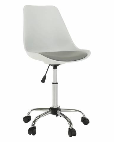 KONDELA Kancelárska stolička, biela/sivá, DARISA NEW