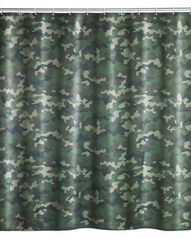 Prateľný sprchový záves Wenko Camouflage, 180 x 200 cm