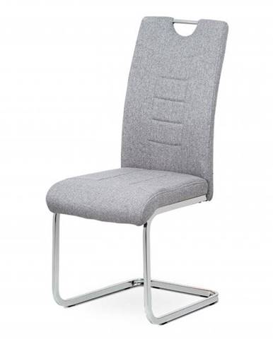 AUTRONIC DCL-404 SIL2 jedálenská stolička,strieborná látka, kovová podnož chróm