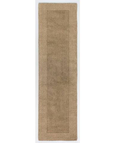 Hnedý vlnený behúň Flair Rugs Sienna, 60 × 230 cm