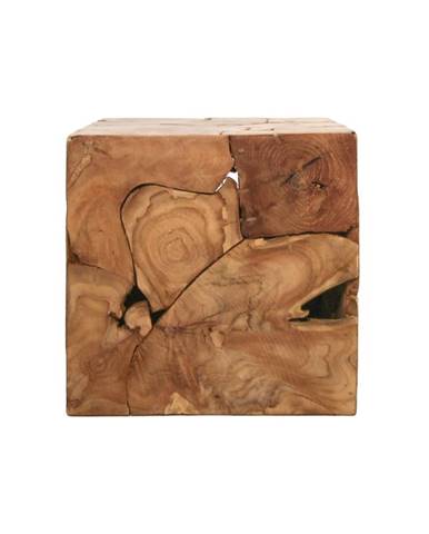 Príručný stolík z teakového dreva HSM collection Cube, 40 × 40 cm