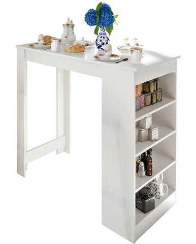 KONDELA Barový stôl, biela, 117x57 cm, AUSTEN