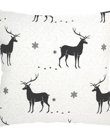 Vianočná obliečka na vankúš Merry Reindeer, 45 x 45 cm
