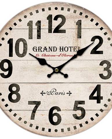 Drevené nástenné hodiny Grand hotel Paris, pr. 34 cm