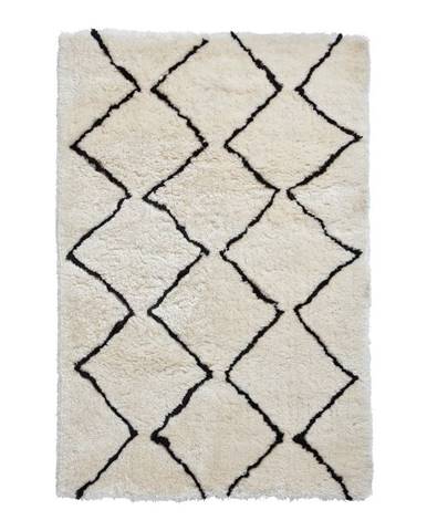 Béžovo-čierny ručne tuftovaný koberec Think Rugs Morocco Lento Ivory & Black, 200 × 290 cm