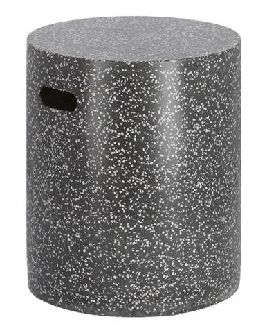 Čierny betónový odkladací stolík Kave Home Jenell, ⌀ 35 cm