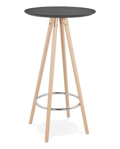 Čierny barový stôl s prírodnými nohami Kokoon Deboo, výška 110 cm