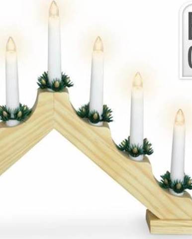 Svietnik vianočný LED 7 sviečok, drevo