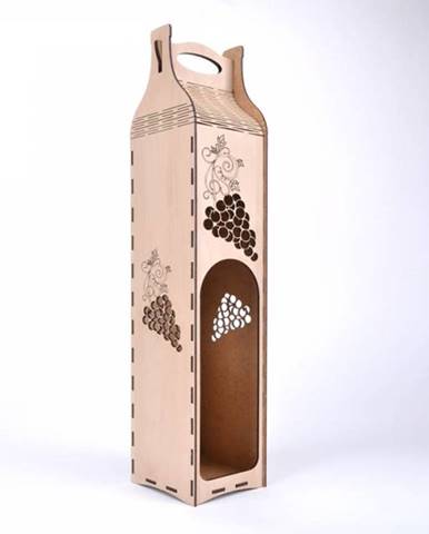 Obal na fľaše na víno drevený 86x86 mm dekorovaný