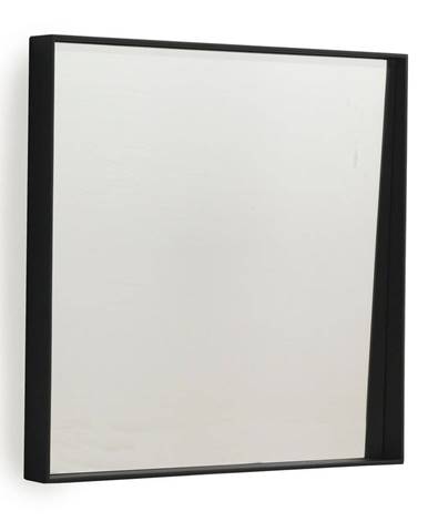 Čierne nástenné zrkadlo Geese Thin, 40 × 40 cm